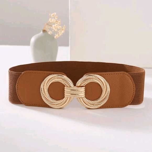 2/$21 Ladies Elegant Double Round Stretch Belt (29.5 Inches) - Picture 2 of 5